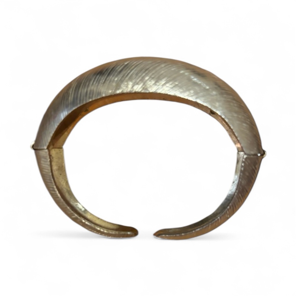Vintage Coro double hinged Gold Textured Bangle Bracelet